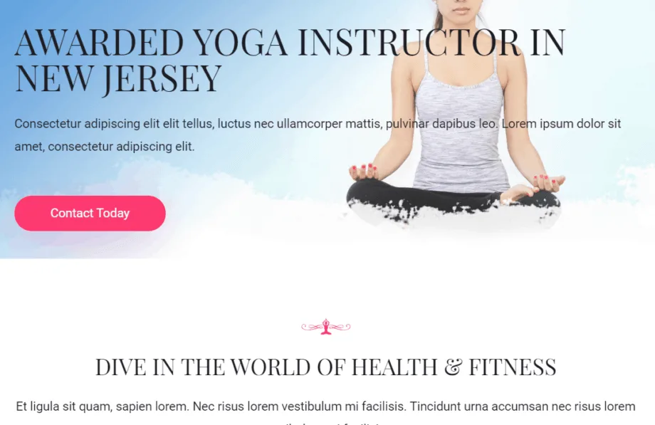 Website design for Yoga_Instructor